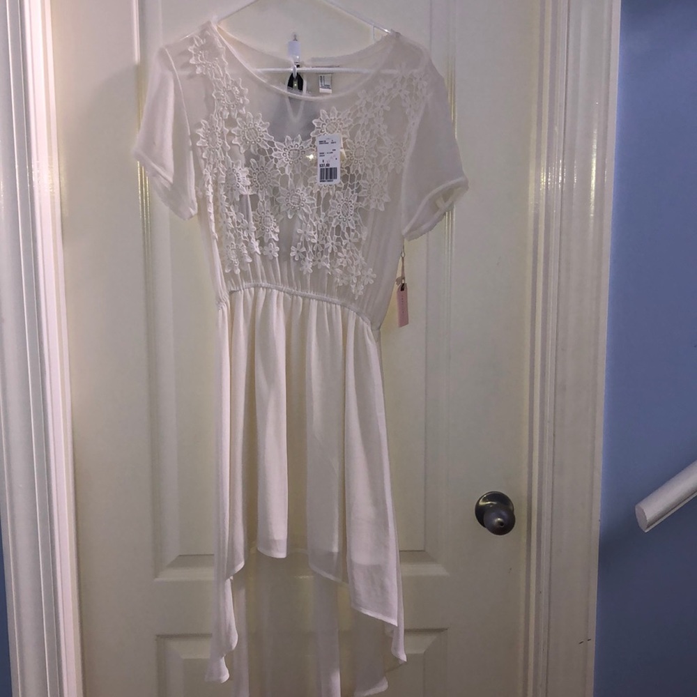 High low cream dress